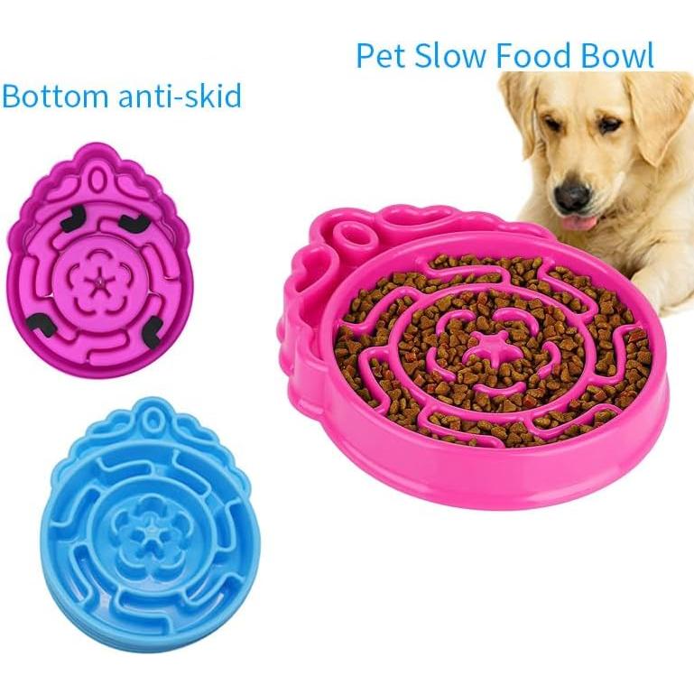 Cuenco de Alimentación Lenta para Perros y Gatos AIDAWAYLAI Rosa 24.9x19.5 cm