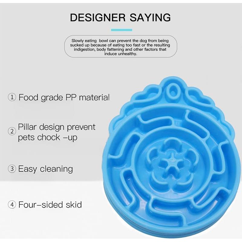 Cuenco de Alimentación Lenta para Perros y Gatos AIDAWAYLAI Rosa 24.9x19.5 cm