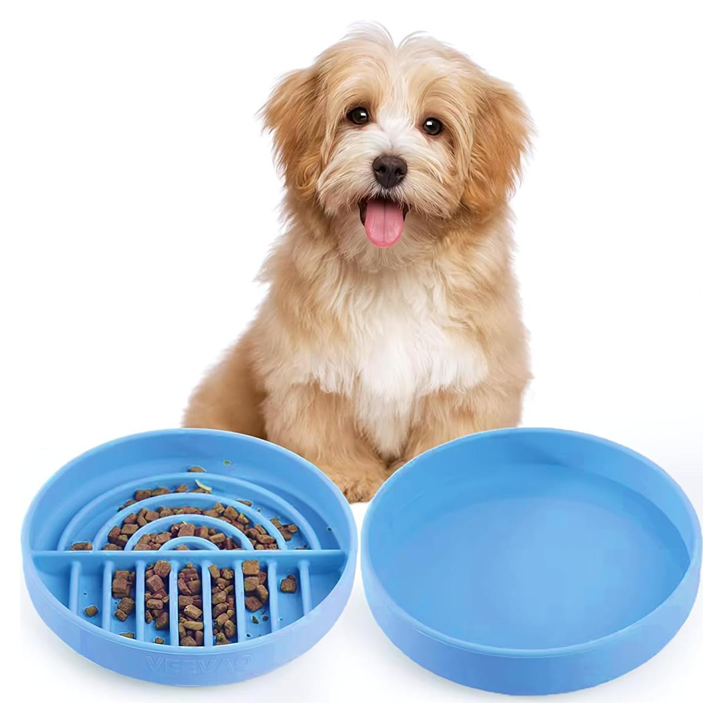 Juego de Cuencos de Silicona VEEVAO para Perros y Gatos 1.4L y 2L