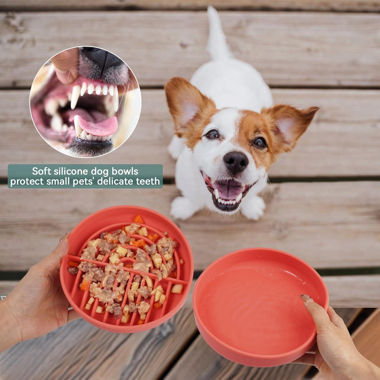 Juego de Cuencos de Silicona VEEVAO para Perros y Gatos 1.4L y 2L