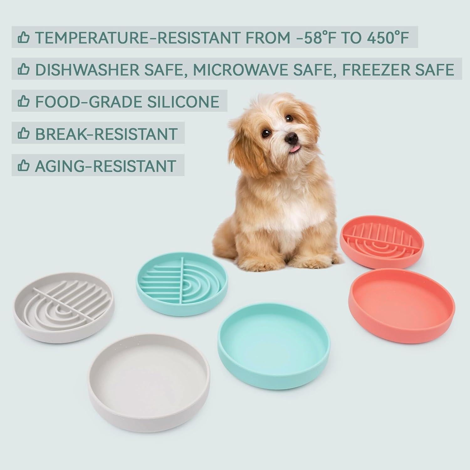 Juego de Cuencos de Silicona VEEVAO para Perros y Gatos 1.4L y 2L