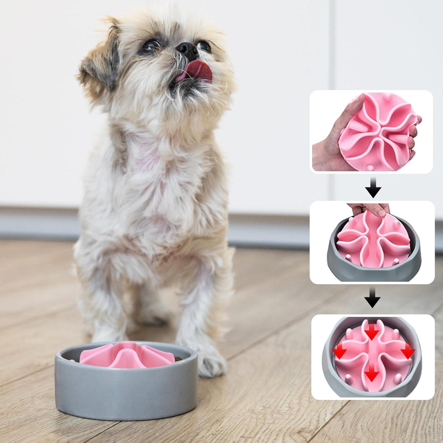 Inserto de Silicona para Cuencos de Perro Dewvie Mediano Rosa