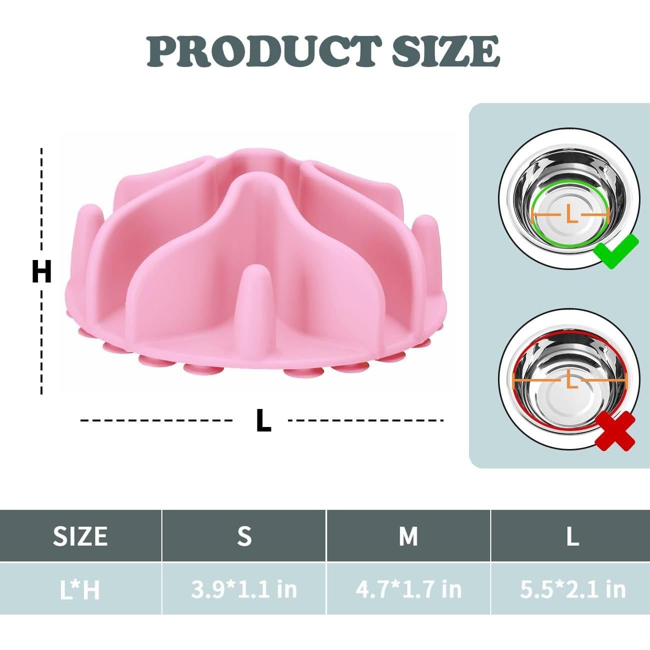 Inserto de Silicona para Cuencos de Perro Dewvie Mediano Rosa