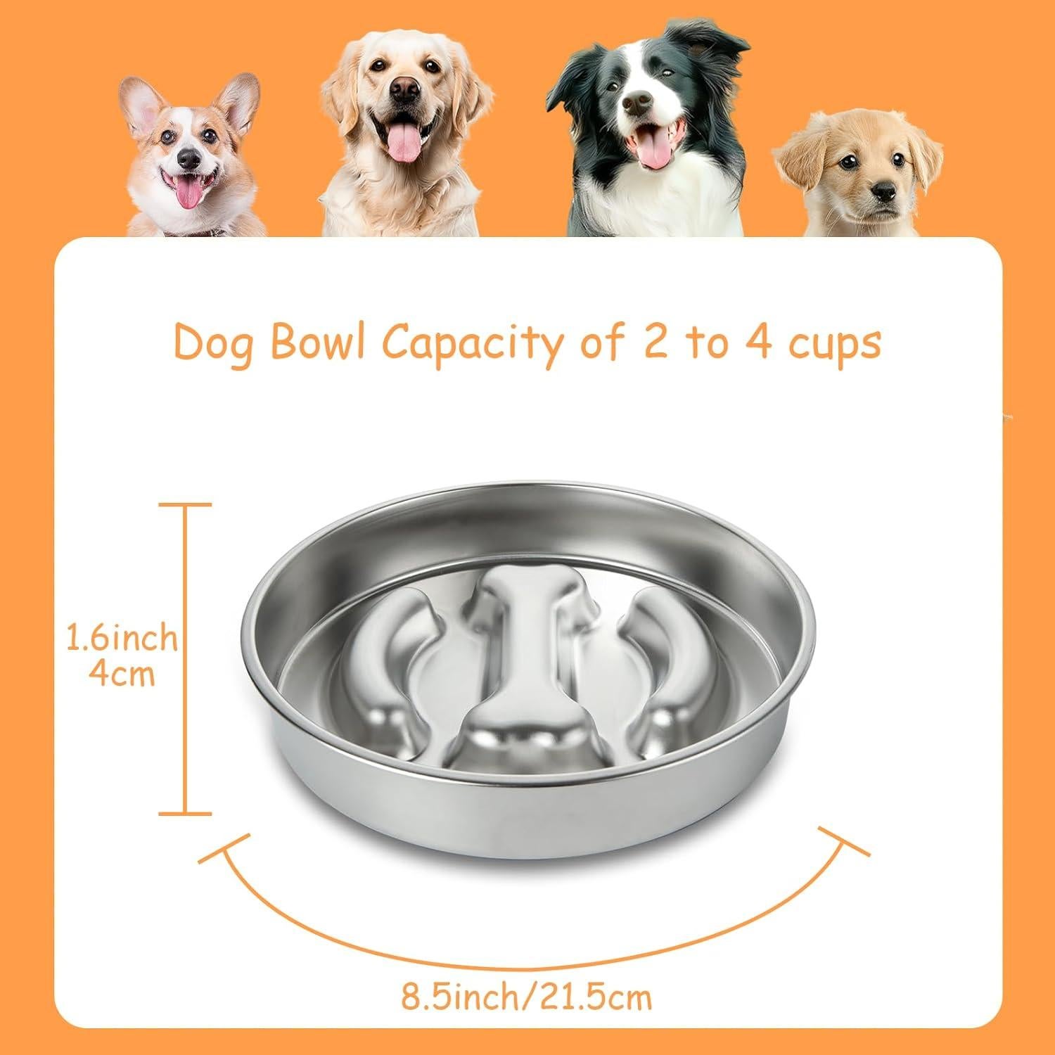 Cuenco Antideslizante para Perros LDXDRU 21.8cm Acero Inoxidable