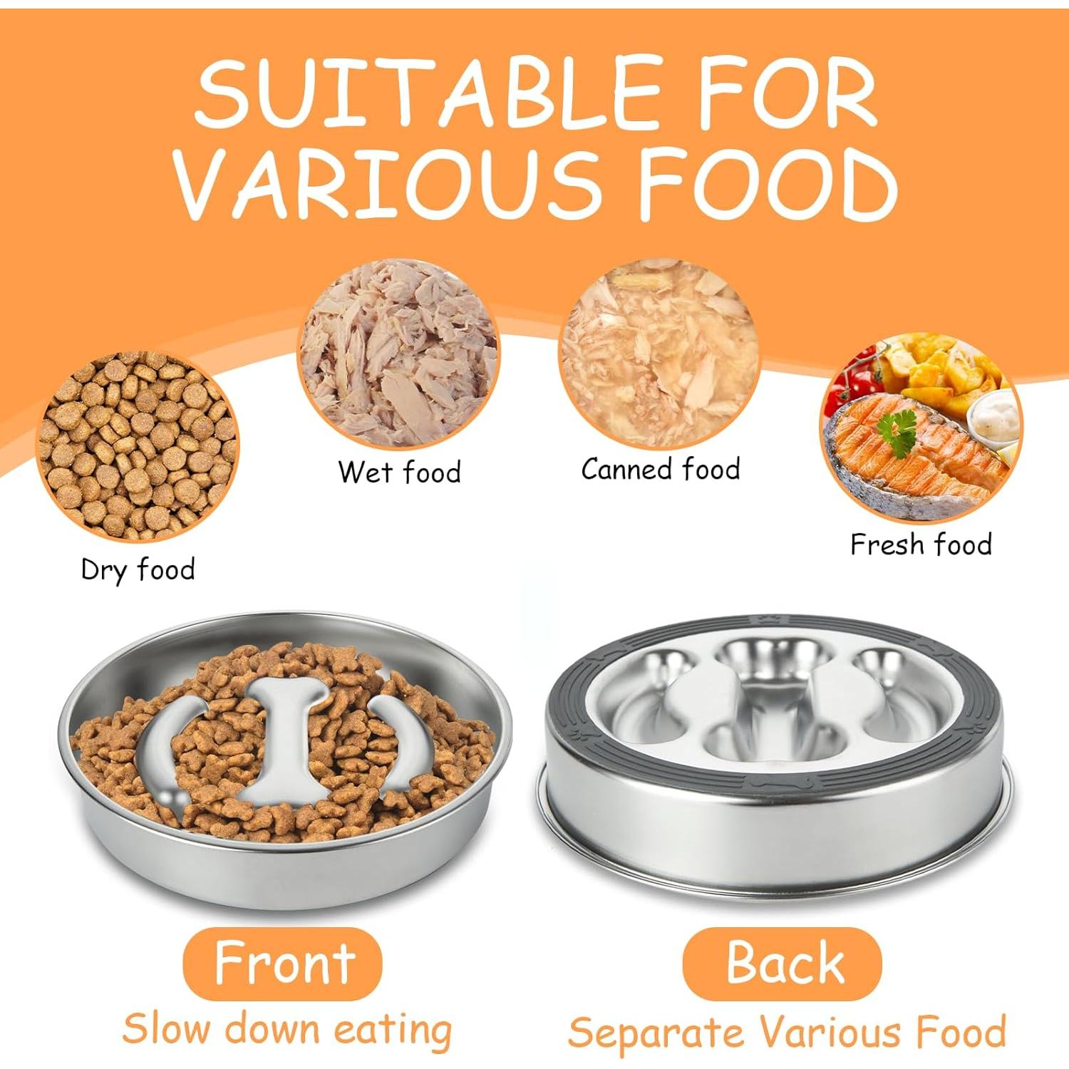 Cuenco Antideslizante para Perros LDXDRU 21.8cm Acero Inoxidable