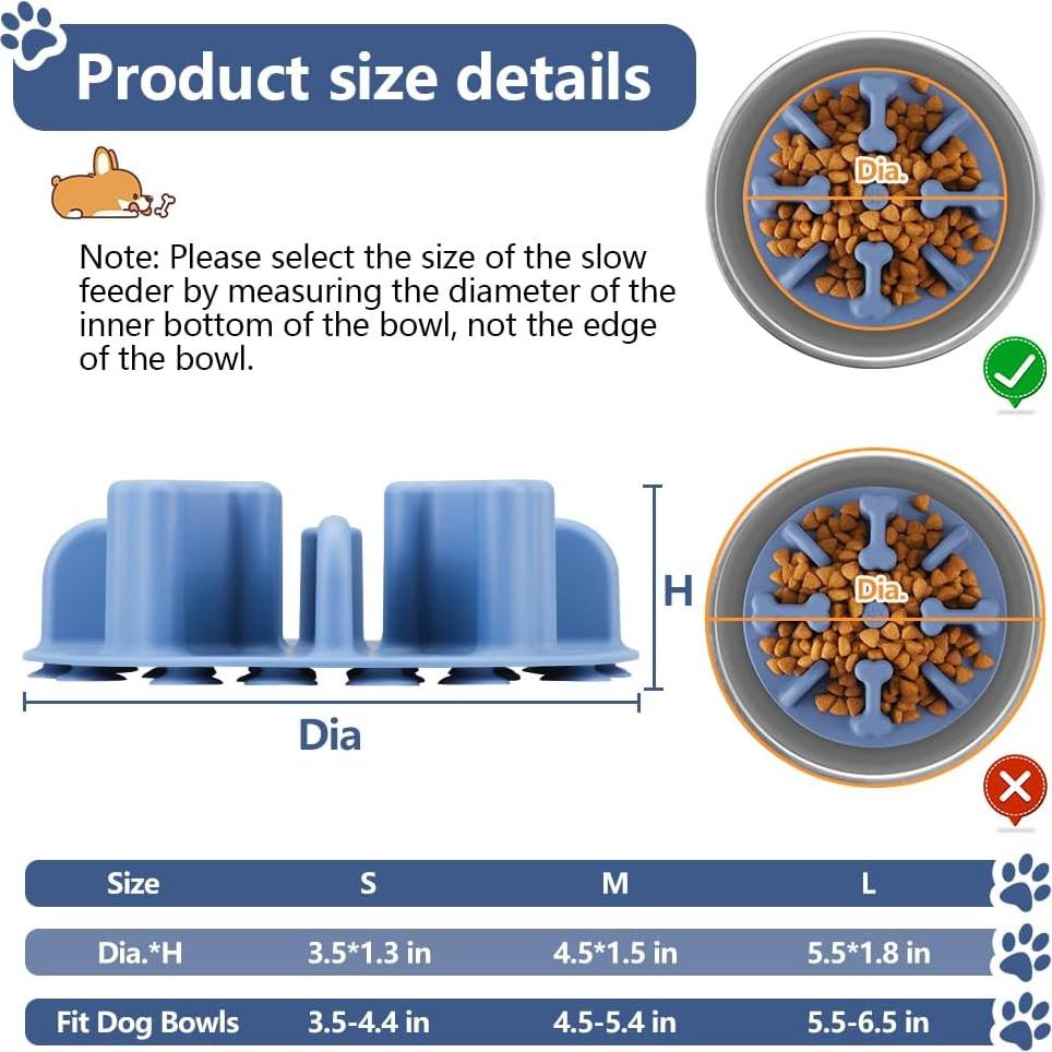 Inserto de Alimentador Lento Animire S - Silicona Azul 8.9cm