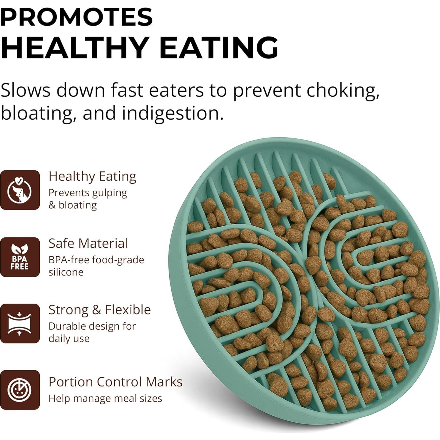 Cuenco de Alimentación Lenta para Perros ABC Corp Salvia 1-Pack