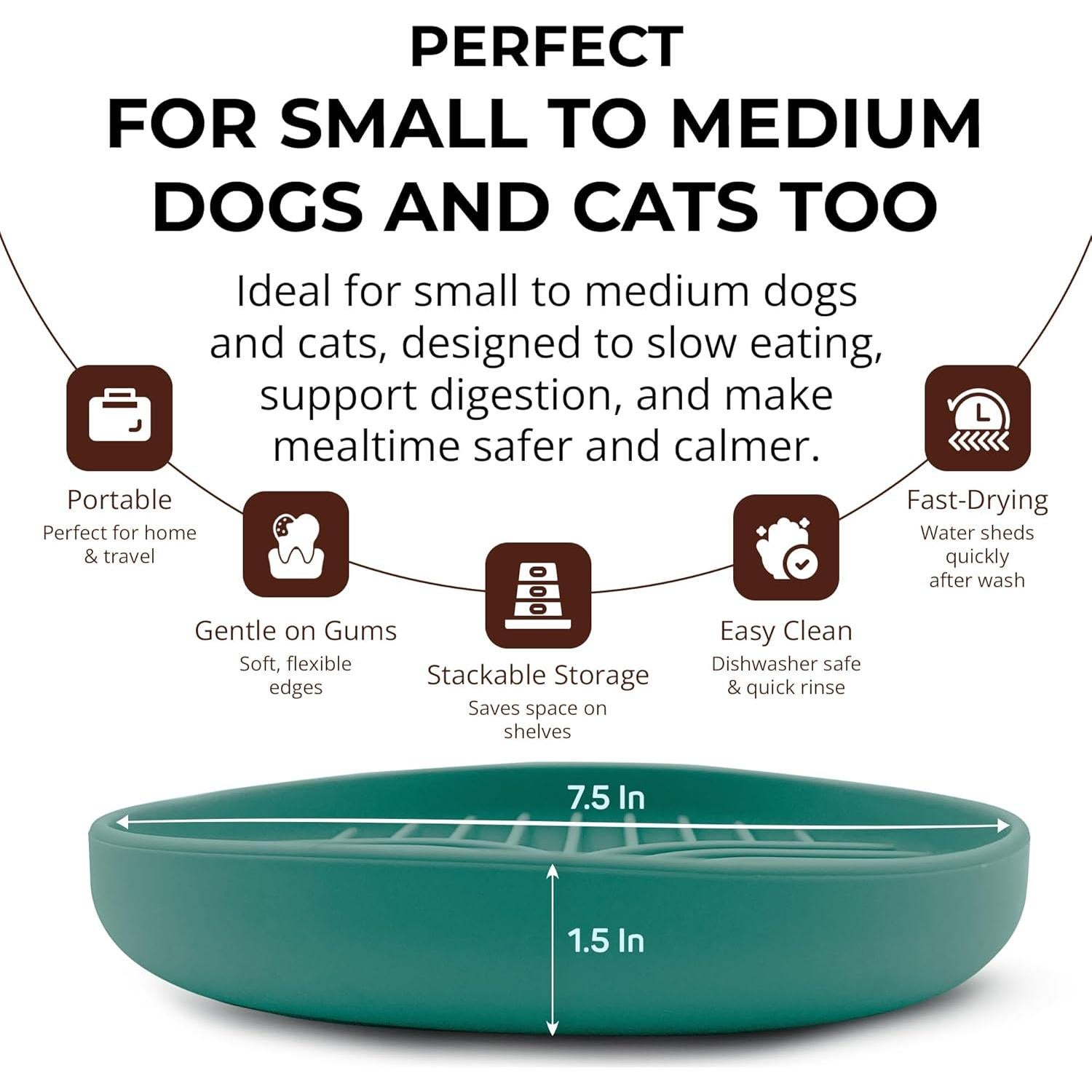 Cuenco de Alimentación Lenta para Perros ABC Corp Salvia 1-Pack