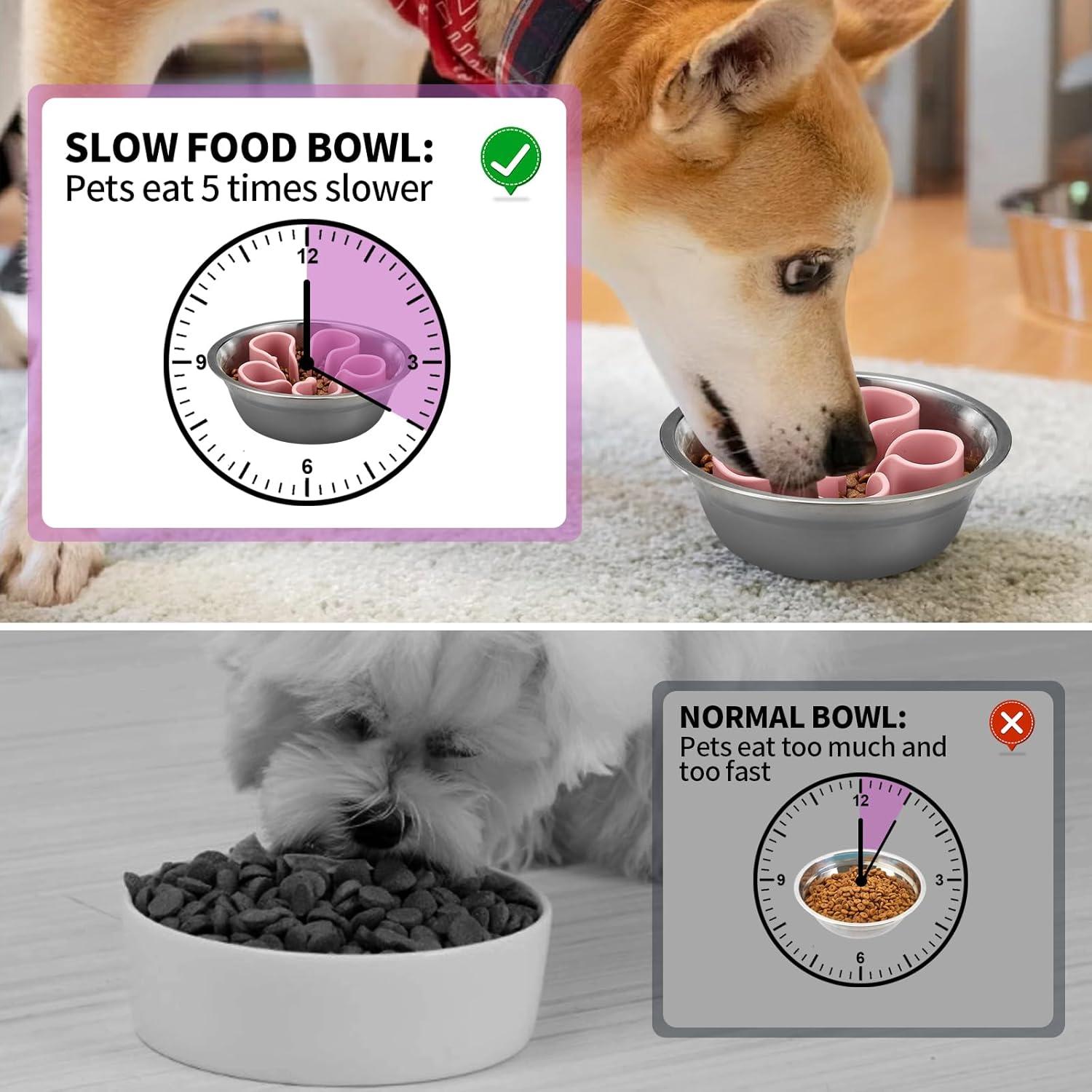 Inserto de Comida Lenta para Perros Petal Rosa S 12.7cm