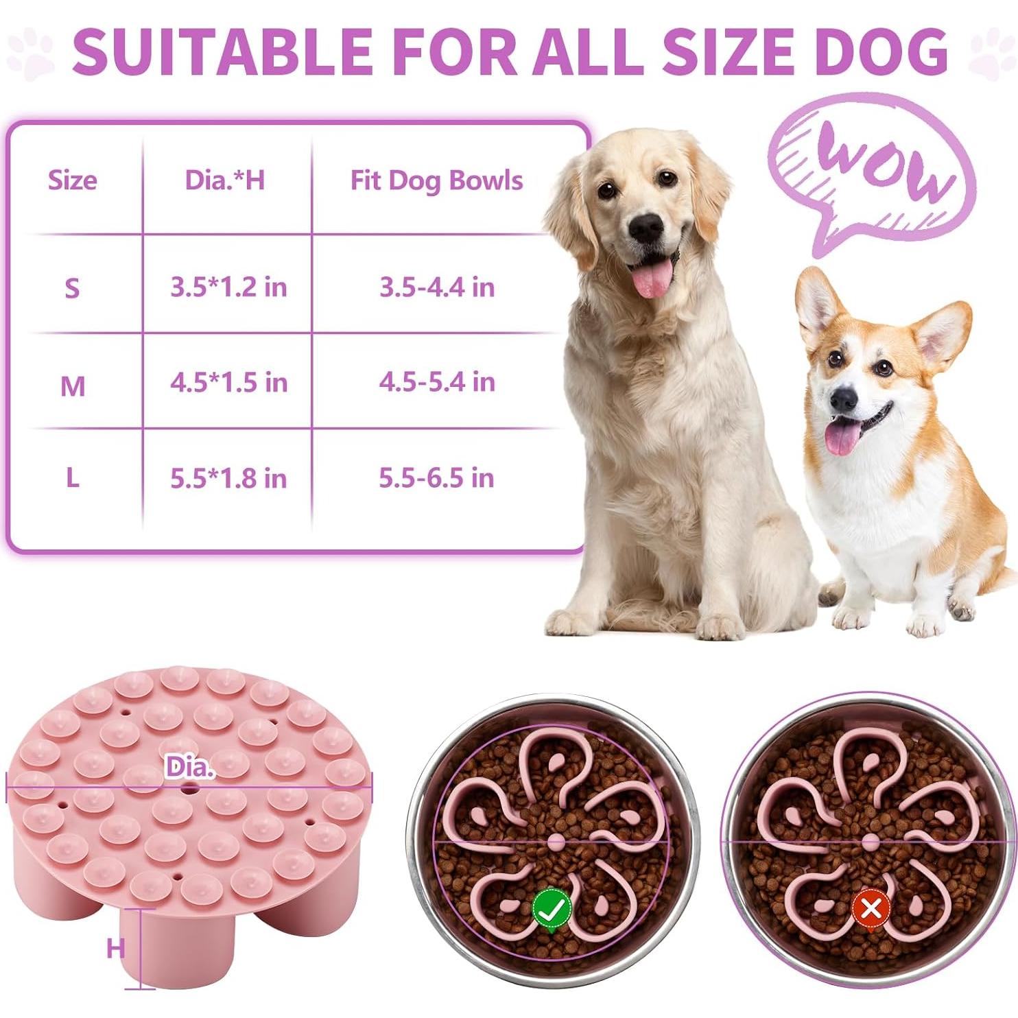 Inserto de Comida Lenta para Perros Petal Rosa S 12.7cm