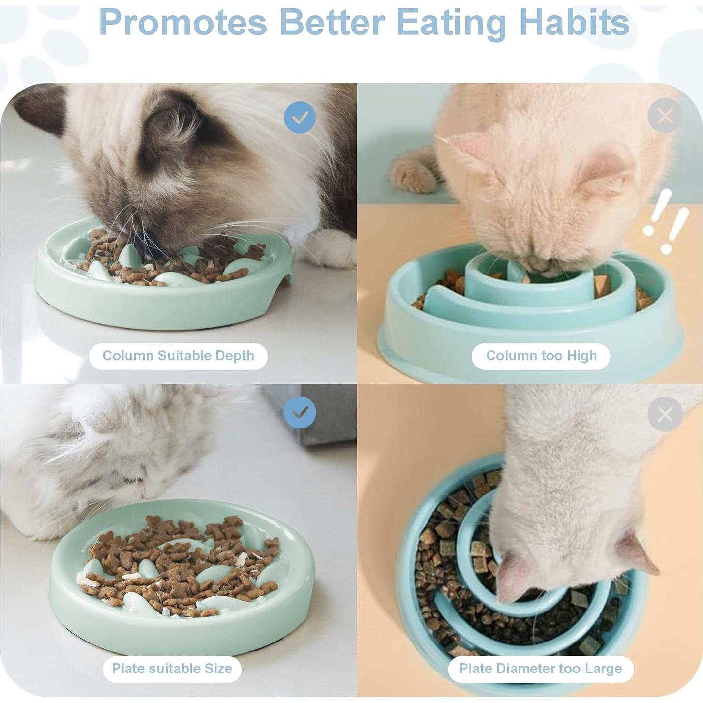 Cuenco de Alimentación Lenta Cilkus para Gatos y Perros Pequeños - Verde