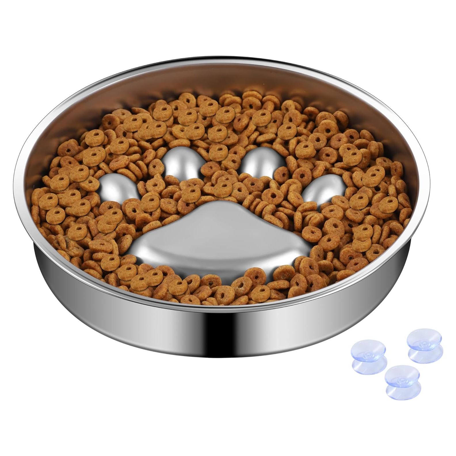 Cuenco para Perros de Alimentación Lenta IPUPLAR 2-4 Tazas Acero Inoxidable