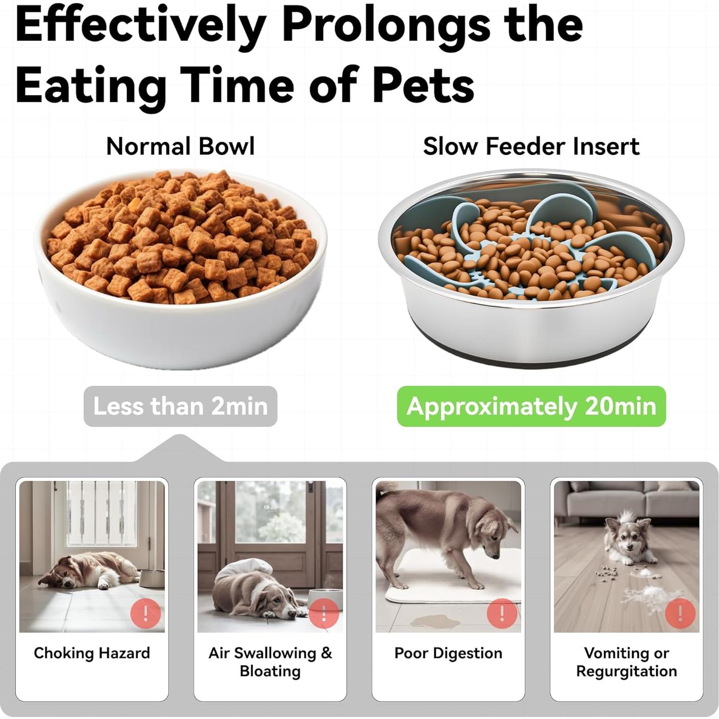 Inserto Comedero Lento LuciPaw 11.43-17.78cm Silicona