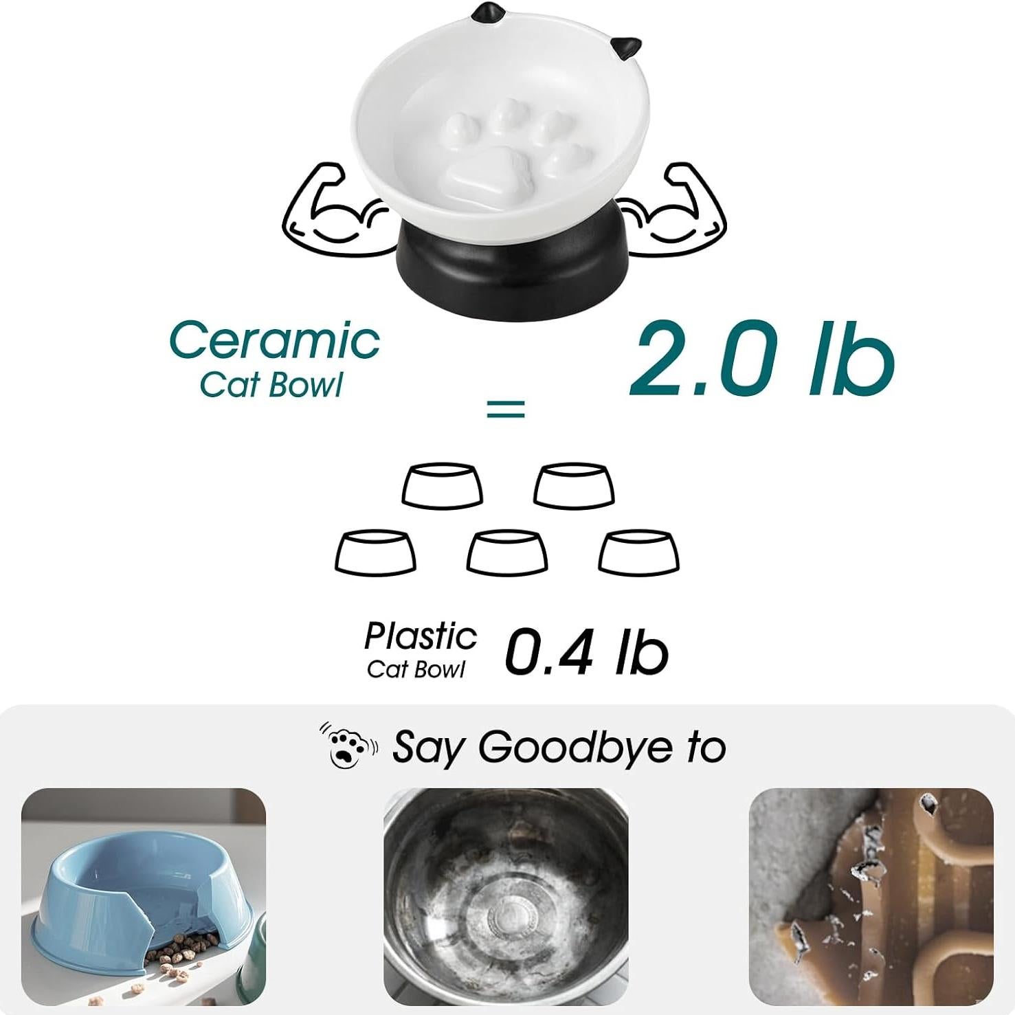 Cuenco Elevado para Gatos vancasso Cerámica Antideslizante 14cm