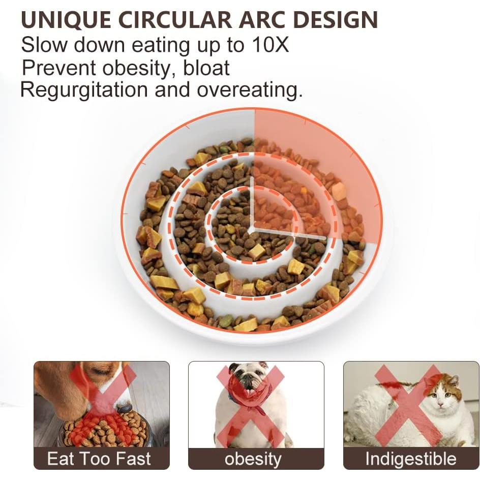 Cuenco de Cerámica para Perros GH - Alimentación Lenta 3 Tazas