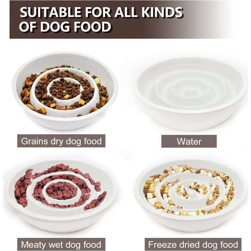 Cuenco de Cerámica para Perros GH - Alimentación Lenta 3 Tazas