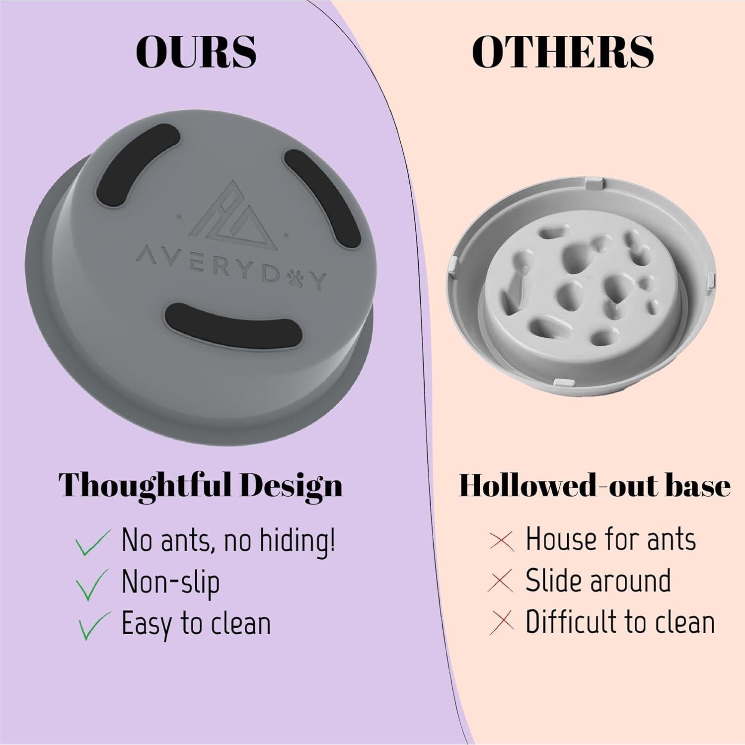 Tazón de Comida Lento AVERYDAY 2.5 Tazas para Perros Grandes