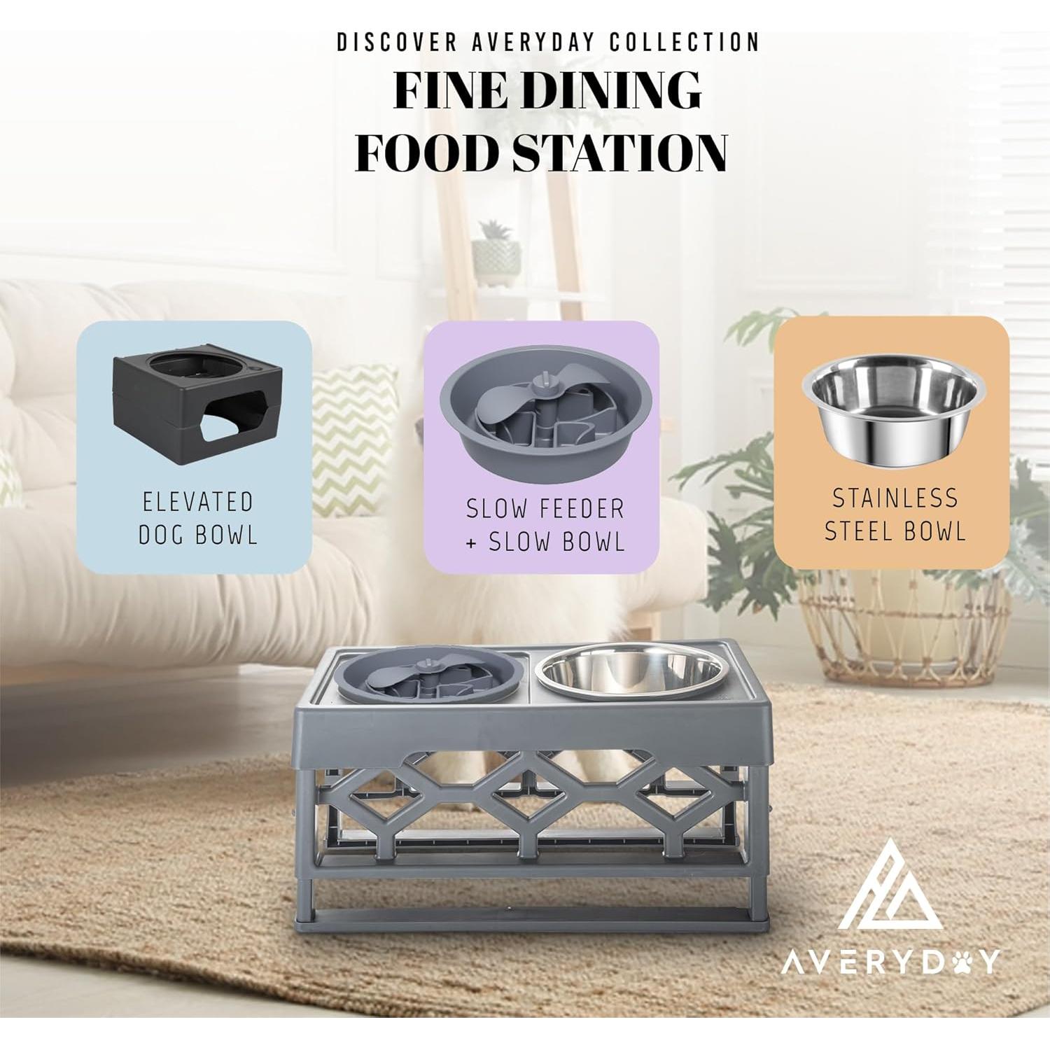 Tazón de Comida Lento AVERYDAY 2.5 Tazas para Perros Grandes