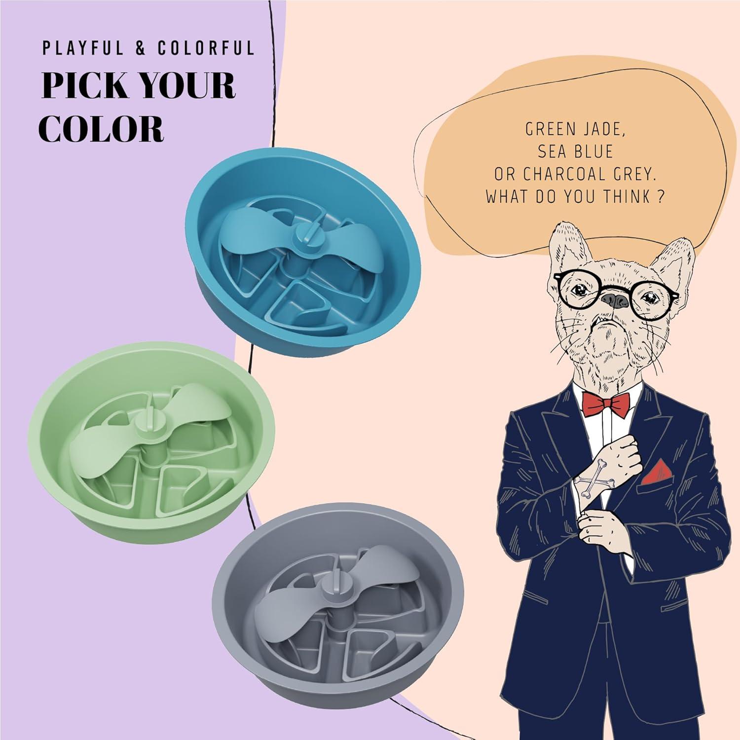 Tazón de Comida Lento AVERYDAY 2.5 Tazas para Perros Grandes