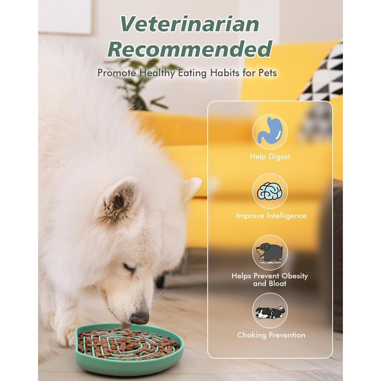 Cuenco de Alimentación Lenta para Perros Nasebila Verde 21.1cm