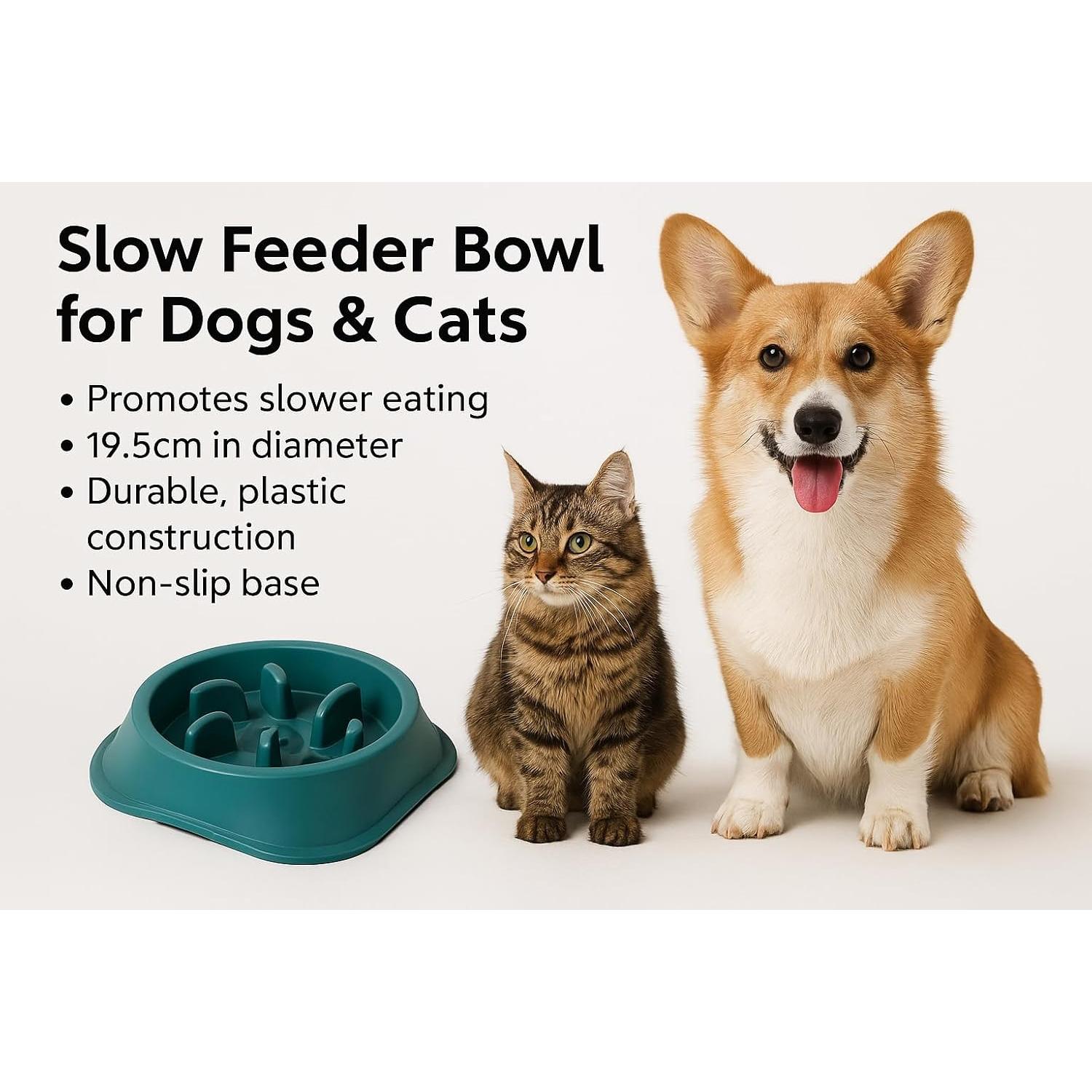 Cuenco Antiahogo YRPETS para Perros y Gatos Amarillo 19.5cm