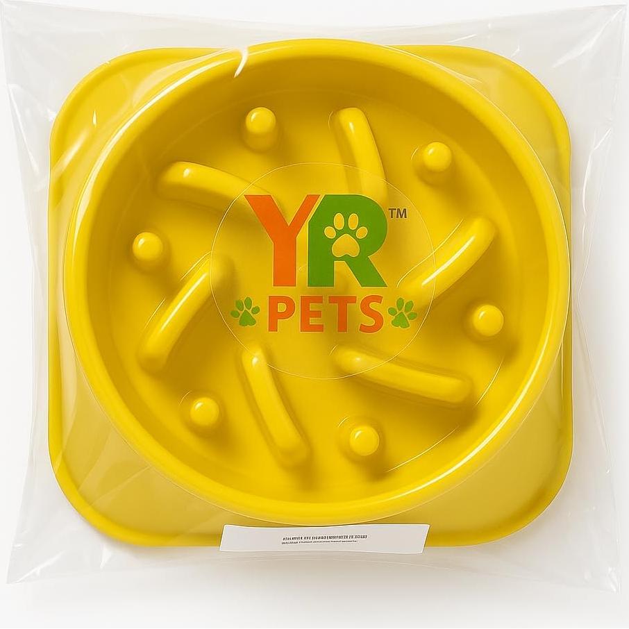 Cuenco Antiahogo YRPETS para Perros y Gatos Amarillo 19.5cm