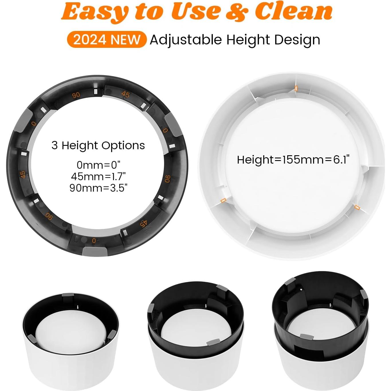 Tazón Elevado Pawque para Perros 60oz, Alimentador Lento Ajustable