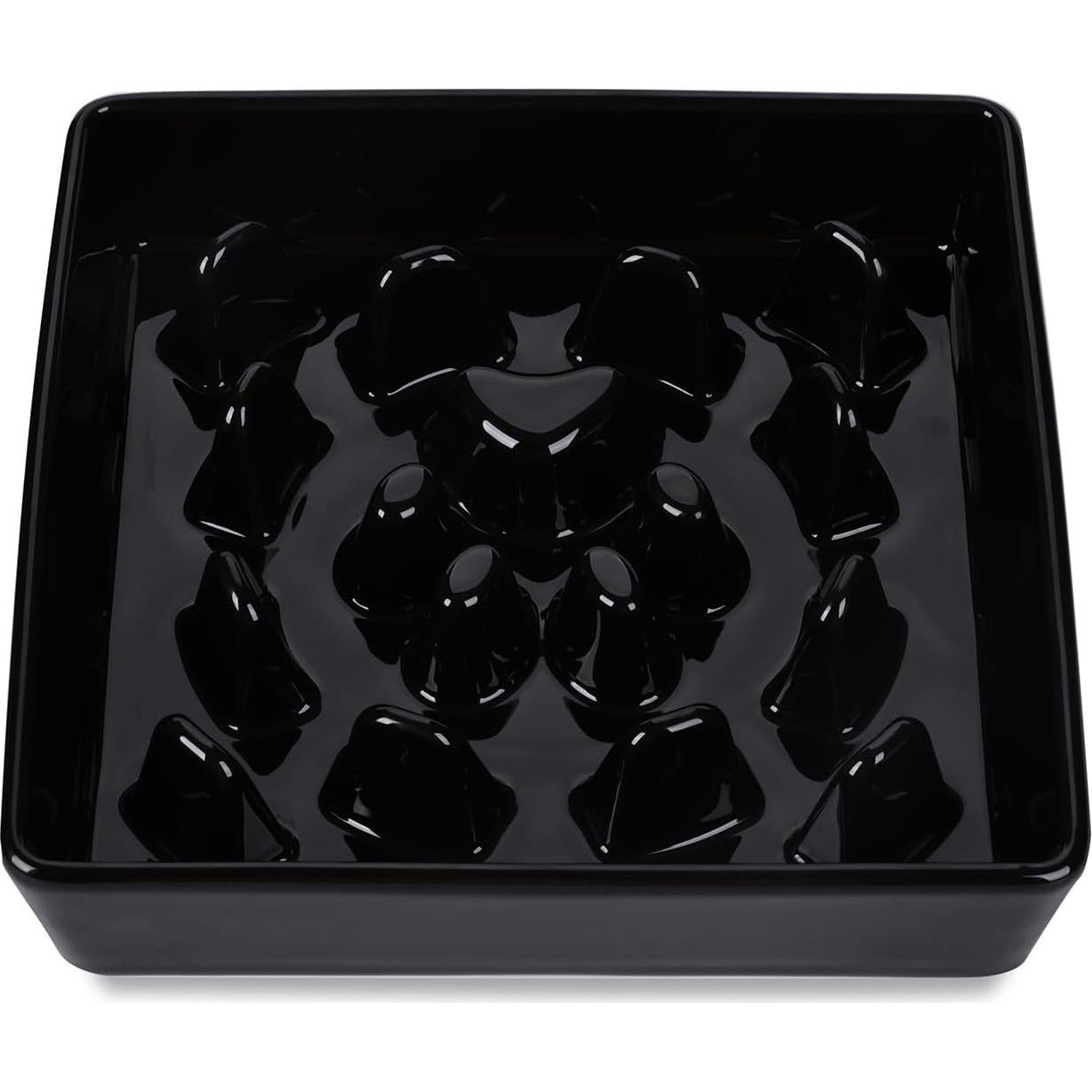 Cuenco de alimentación lenta para perros HAOTOP 20.3cm Cerámica Negro