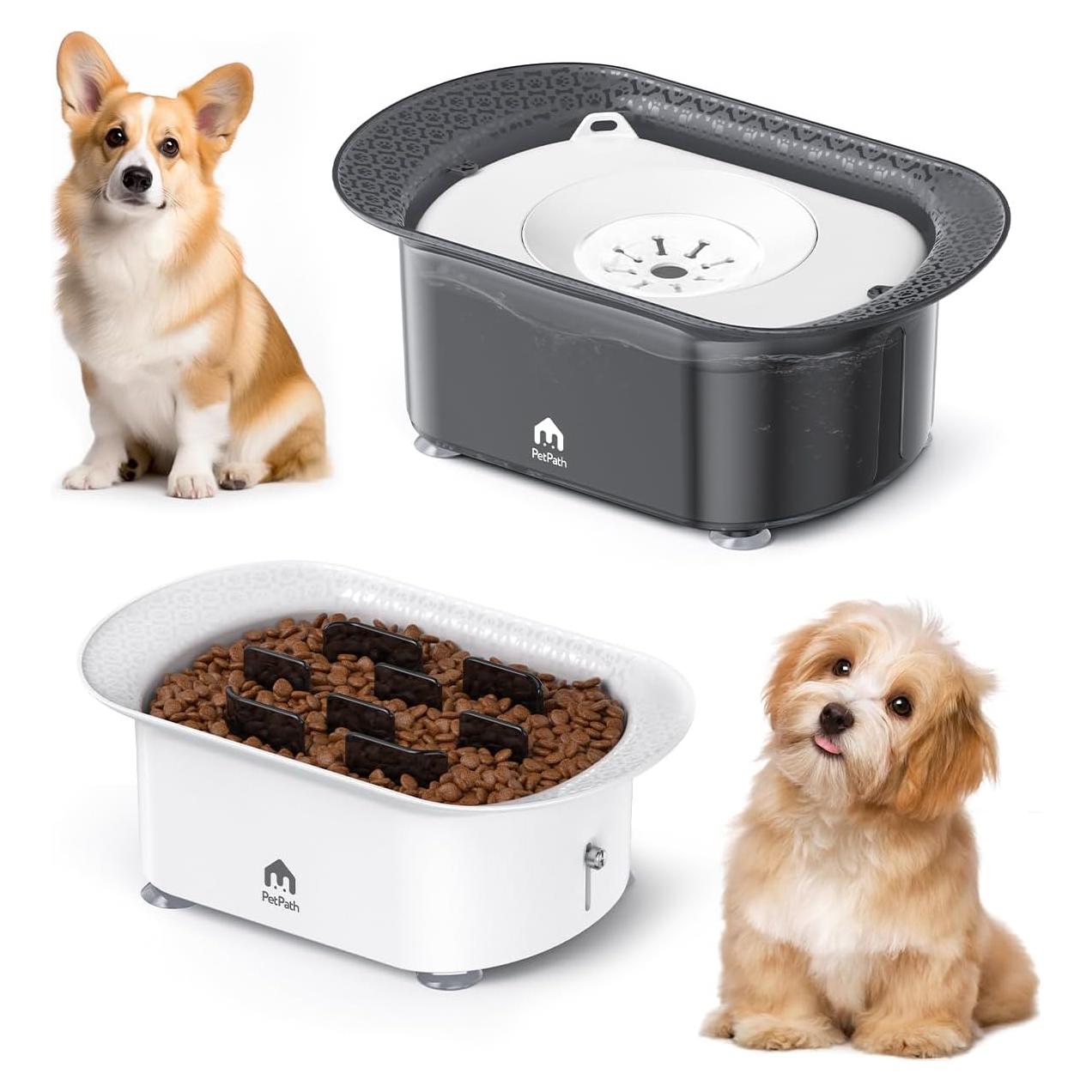 Cuencos para Perros PETPATH 2 Piezas Antidesbordamiento 2.2L