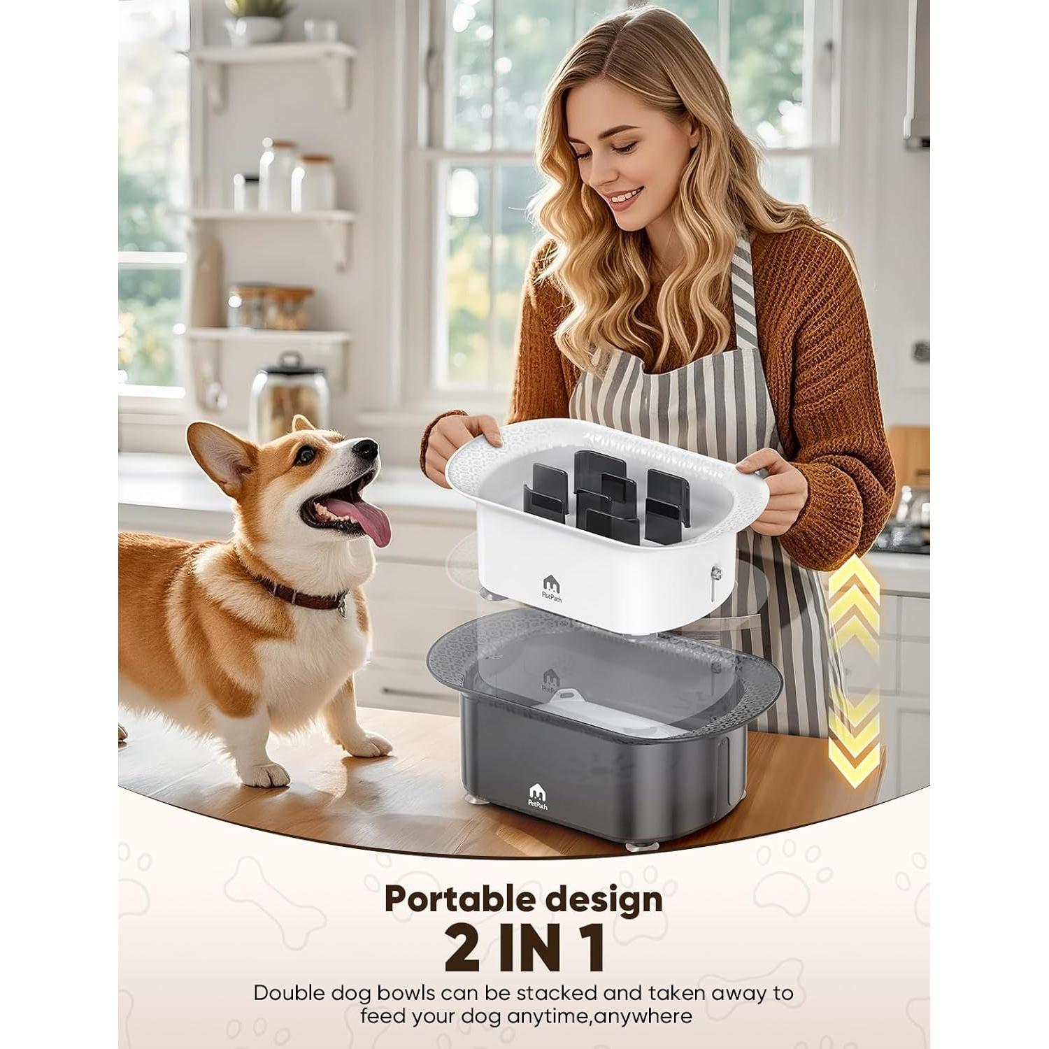 Cuencos para Perros PETPATH 2 Piezas Antidesbordamiento 2.2L