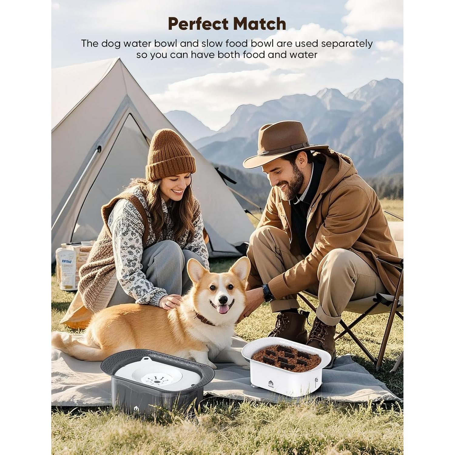 Cuencos para Perros PETPATH 2 Piezas Antidesbordamiento 2.2L