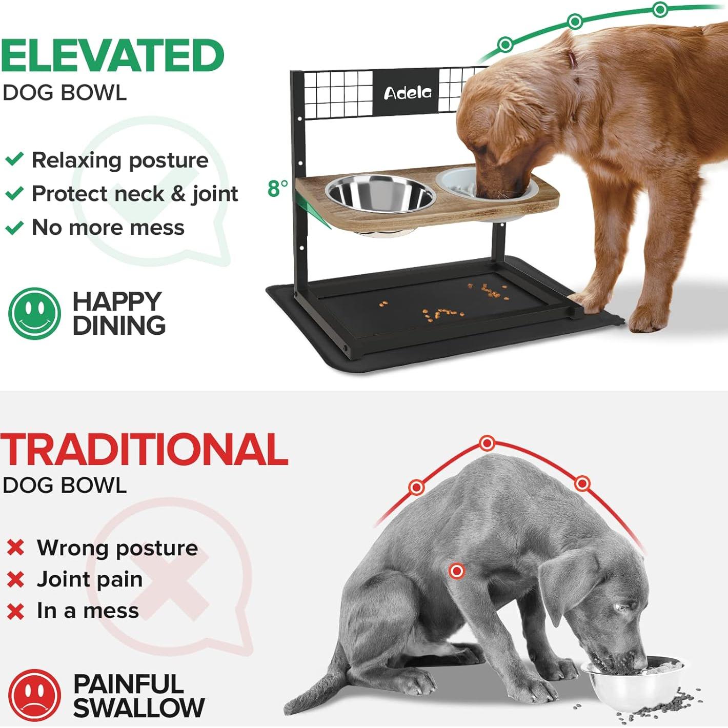 Cuencos Elevados para Perros Ciconira con Alimentador Lento 1.24L
