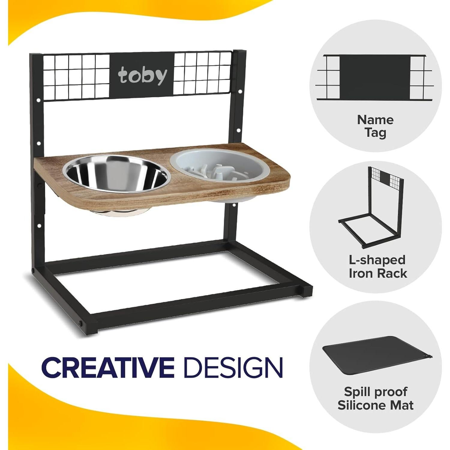 Cuencos Elevados para Perros Ciconira con Alimentador Lento 1.24L