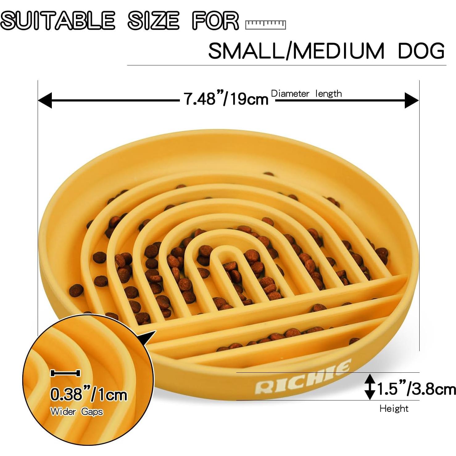 Cuenco Antideslizante para Perros RICHIE Amarillo 19cm Silicona