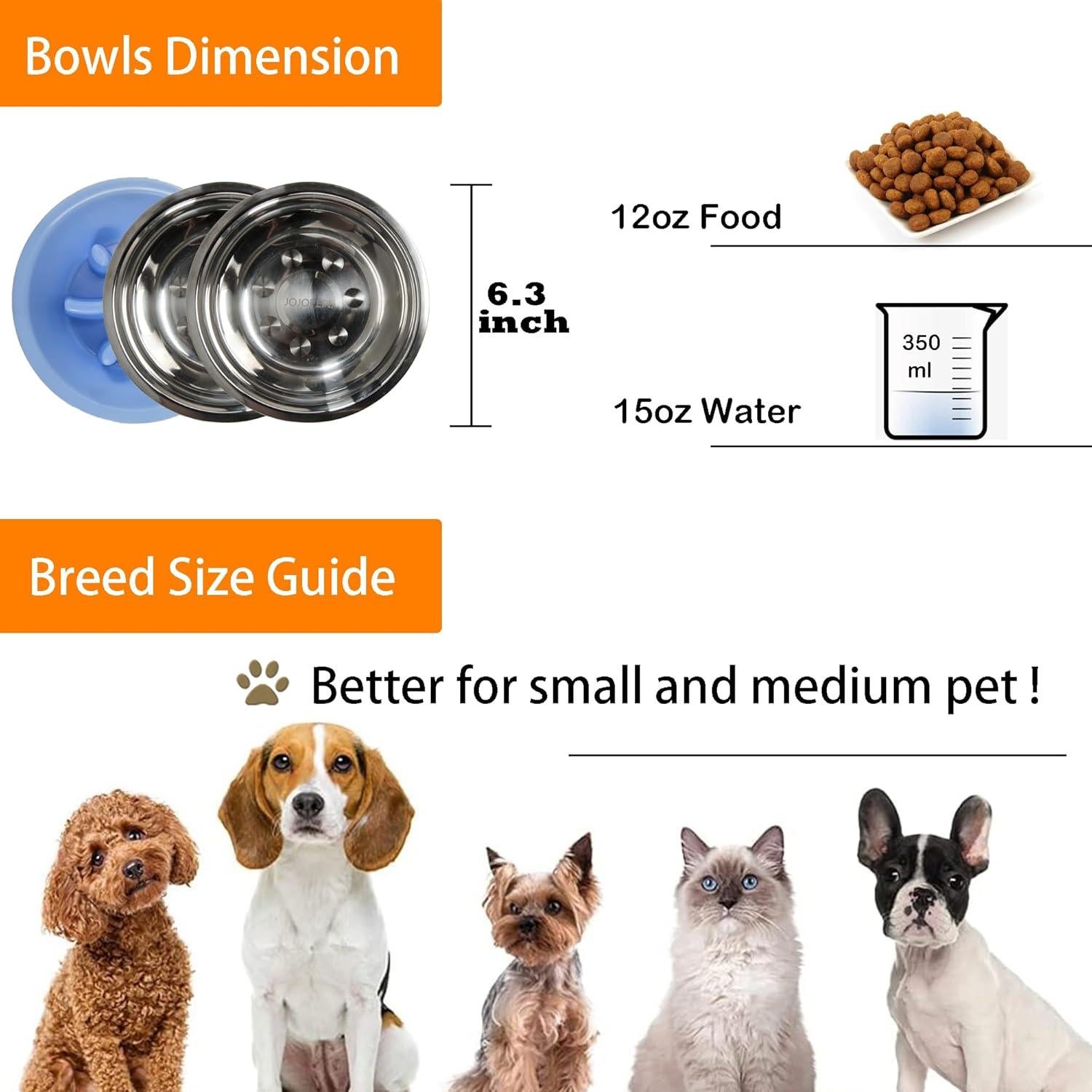 Juego de Cuencos Antideslizantes JOJOPEPE con Tapete Silicona