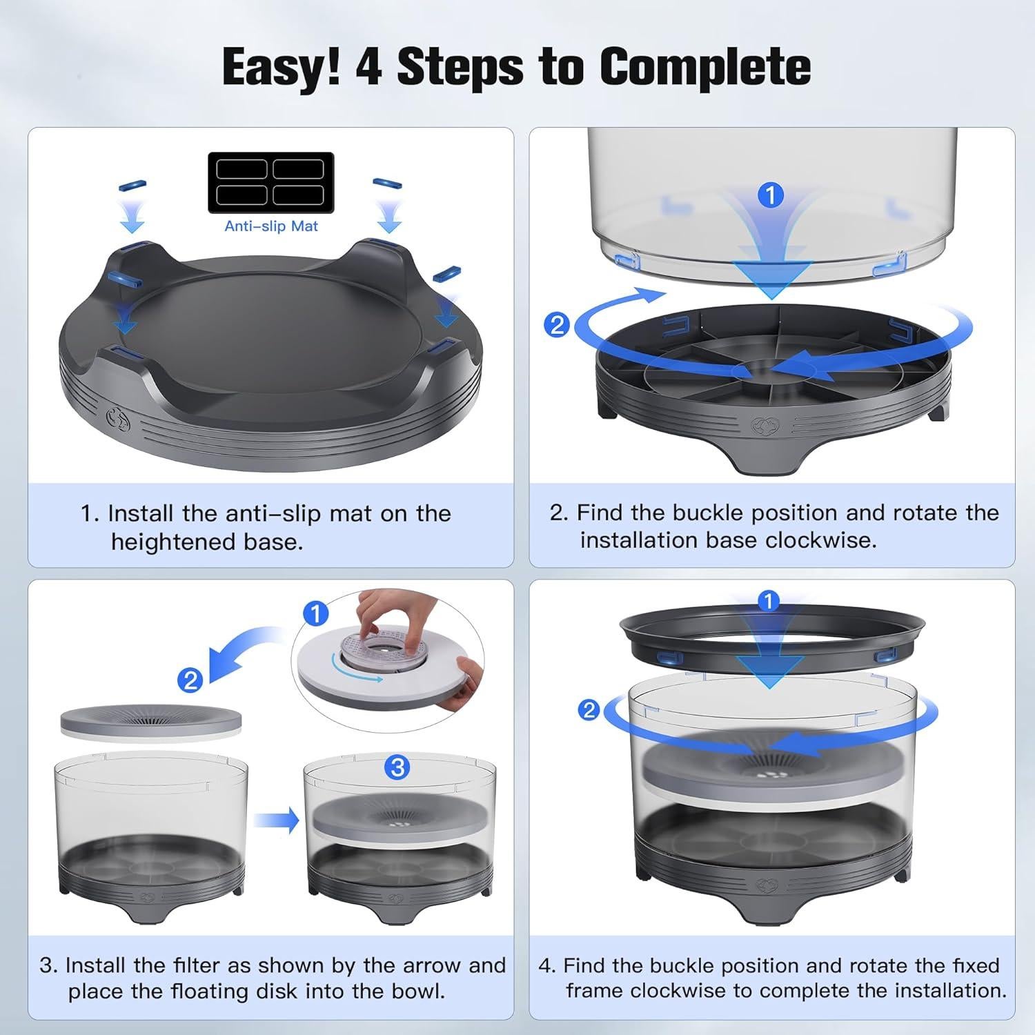 Cuenco de Agua para Perros UPSKY 5.5L Antideslizante