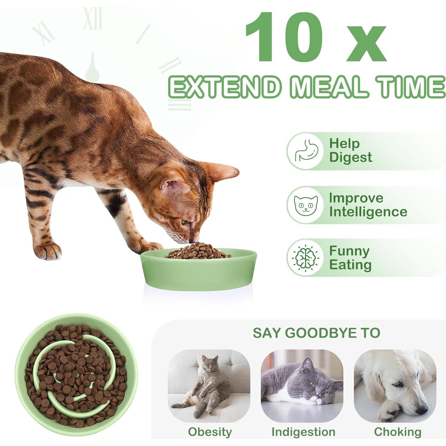 Cuenco de Cerámica para Perros y Gatos Truvic Verde 15x15 cm