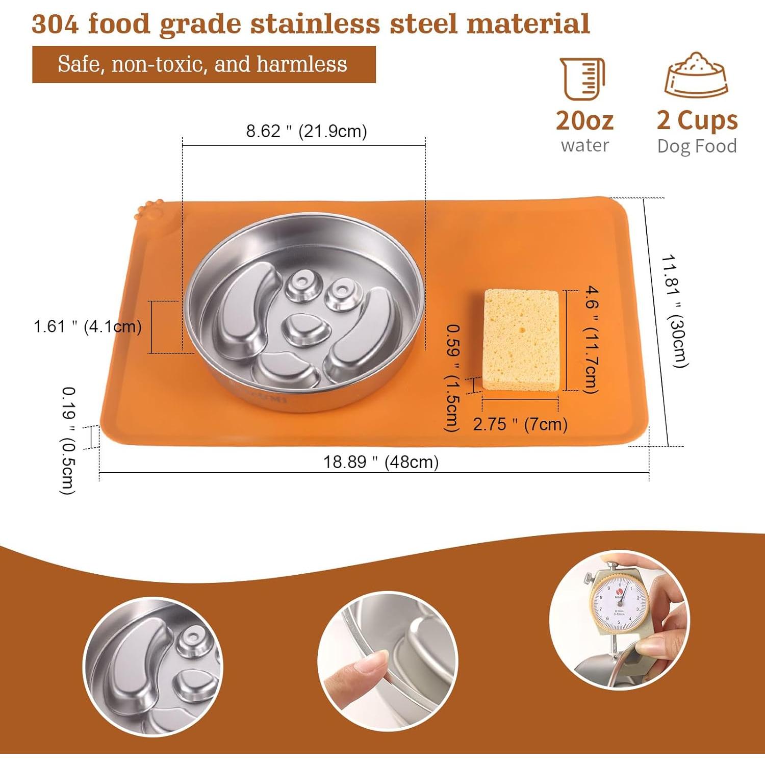 Cuenco de Acero Inoxidable Antideslizante Star&Mi 2 Tazas
