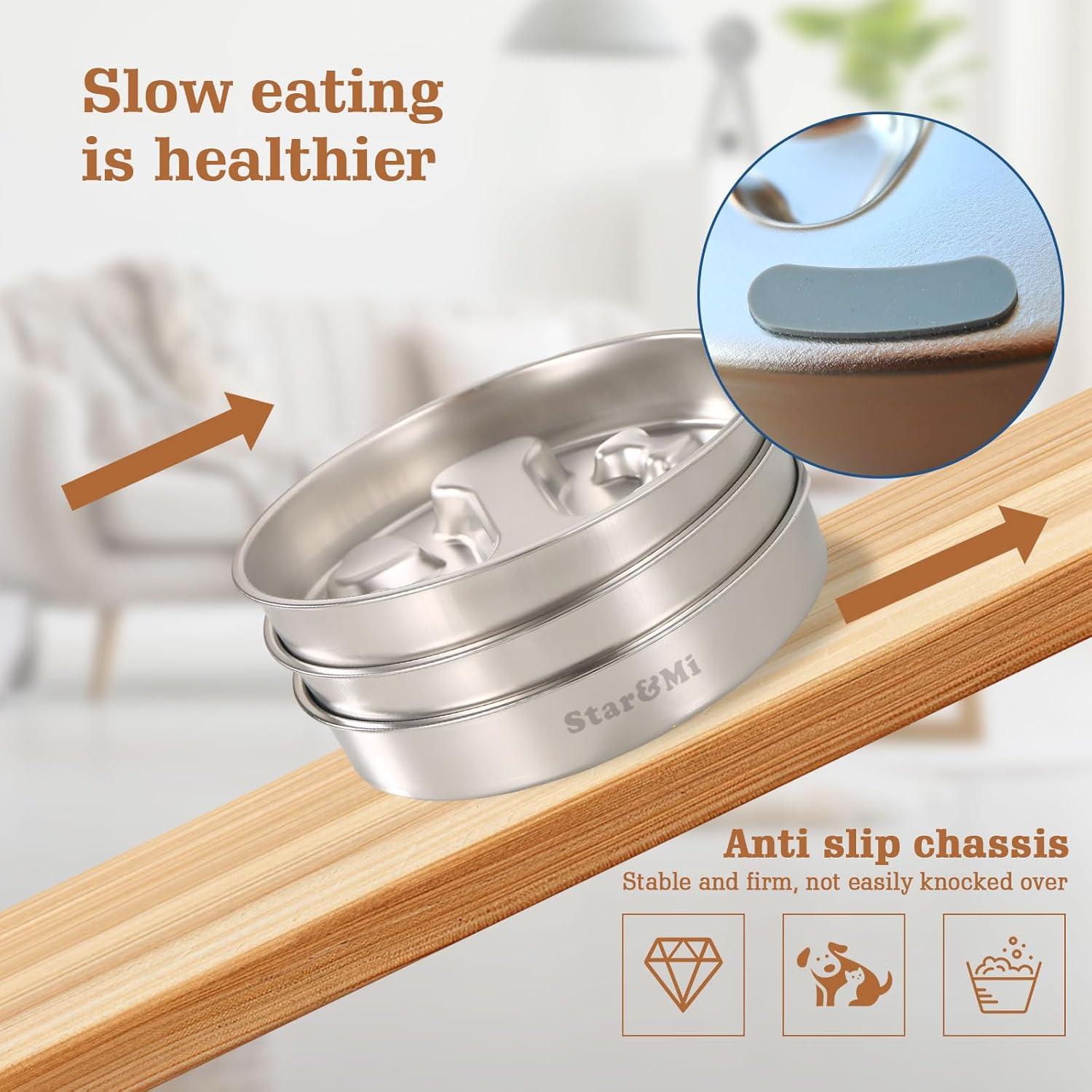 Cuenco de Acero Inoxidable Antideslizante Star&Mi 2 Tazas