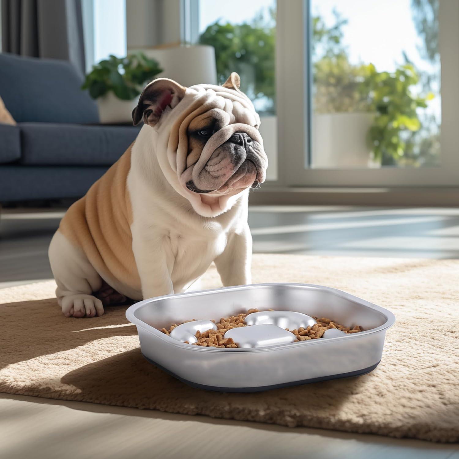 Cuenco de Alimentación Lenta Nicelock Acero Inoxidable 4 Tazas