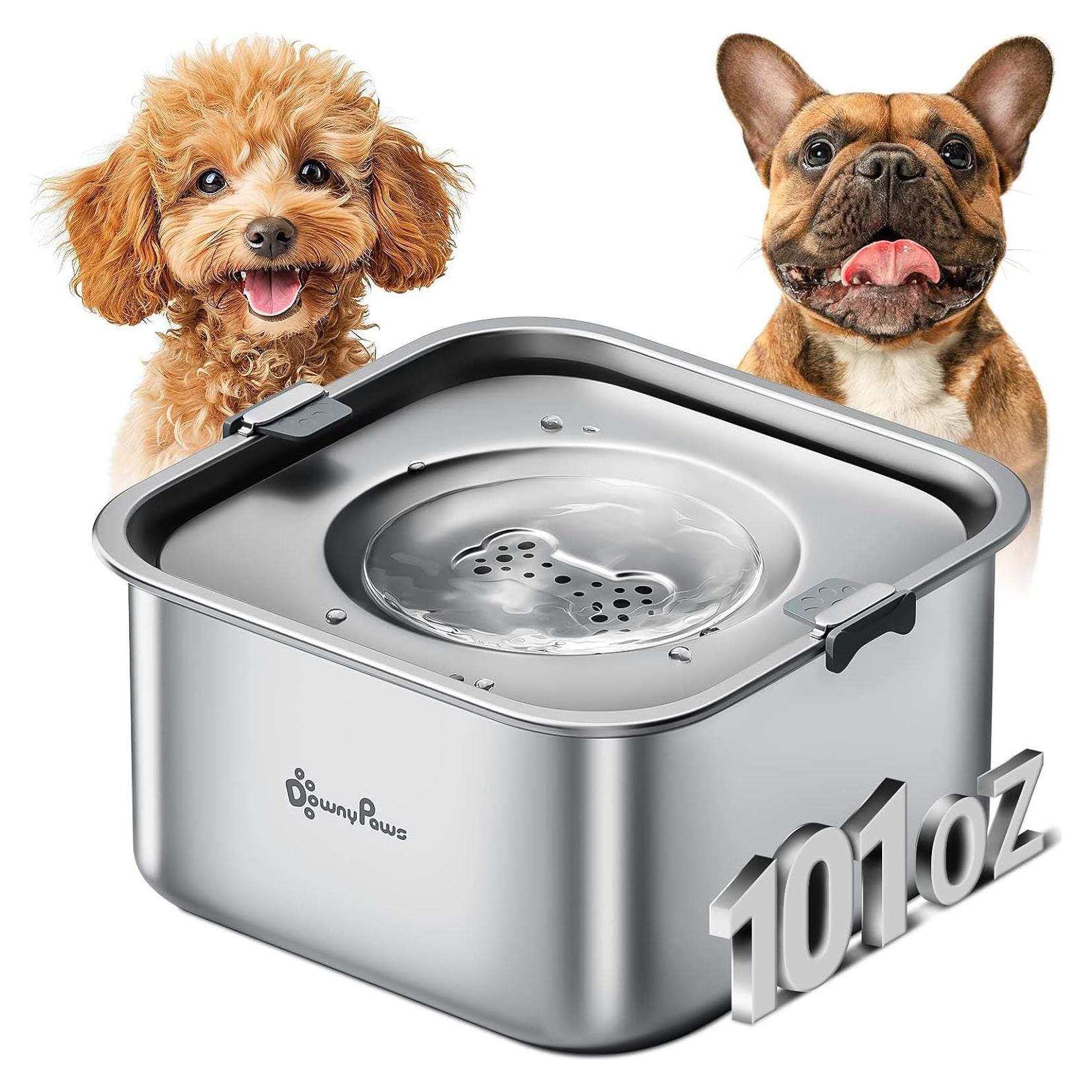 Cuenco de Agua Sin Derrames DownyPaws 3L Acero Inoxidable