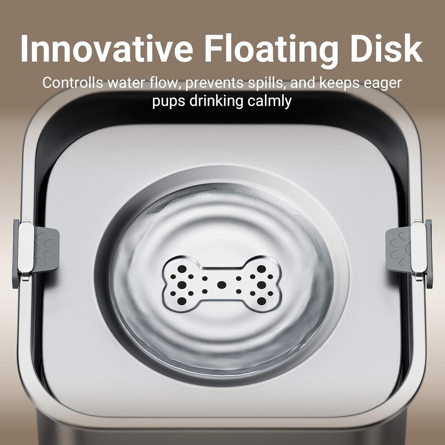 Cuenco de Agua Sin Derrames DownyPaws 3L Acero Inoxidable