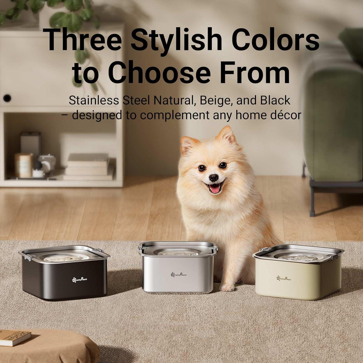 Cuenco de Agua Sin Derrames DownyPaws 3L Acero Inoxidable