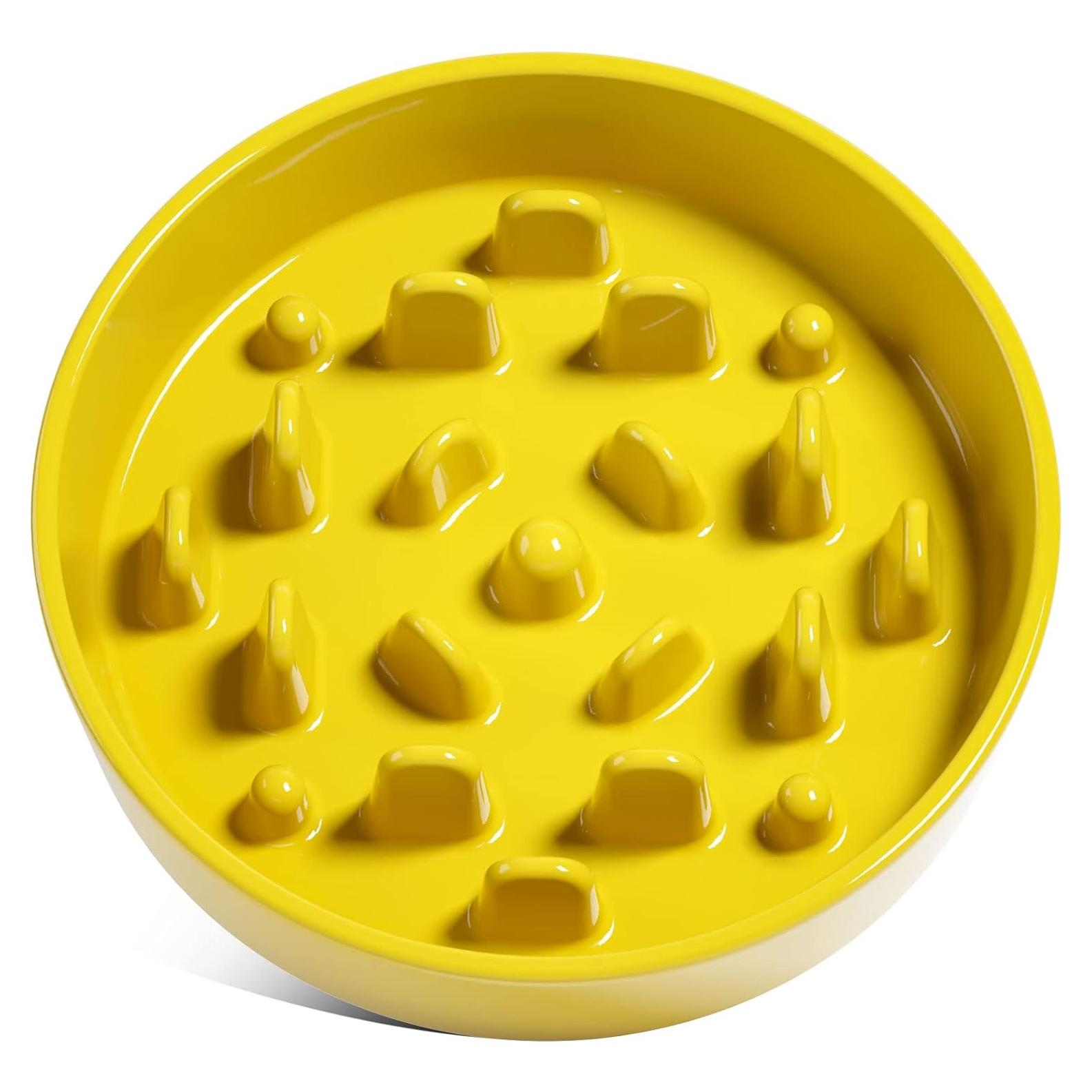 Cuenco de Cerámica Antideslizante para Perros LE TAUCI, Amarillo