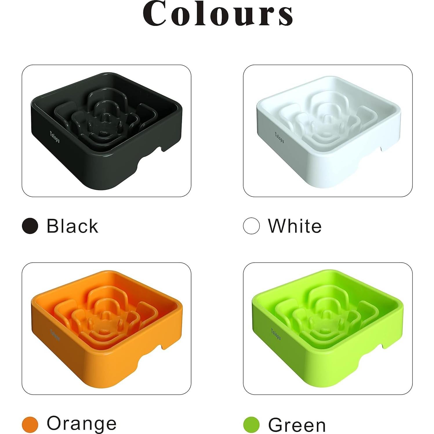 Cuenco Antibloat para Perros Tolopu Grande 10 Tazas ABS Negro