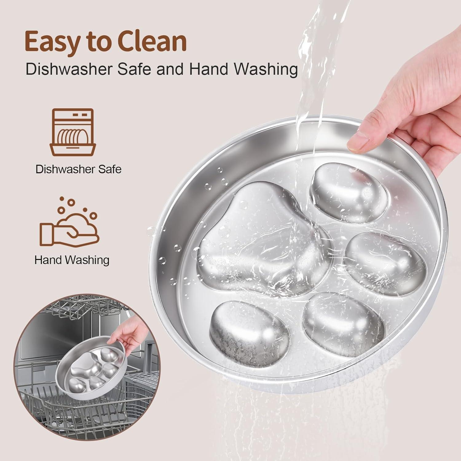 Cuenco de Alimentación Lenta para Perros GLYVIAN 2 Tazas Acero Inoxidable