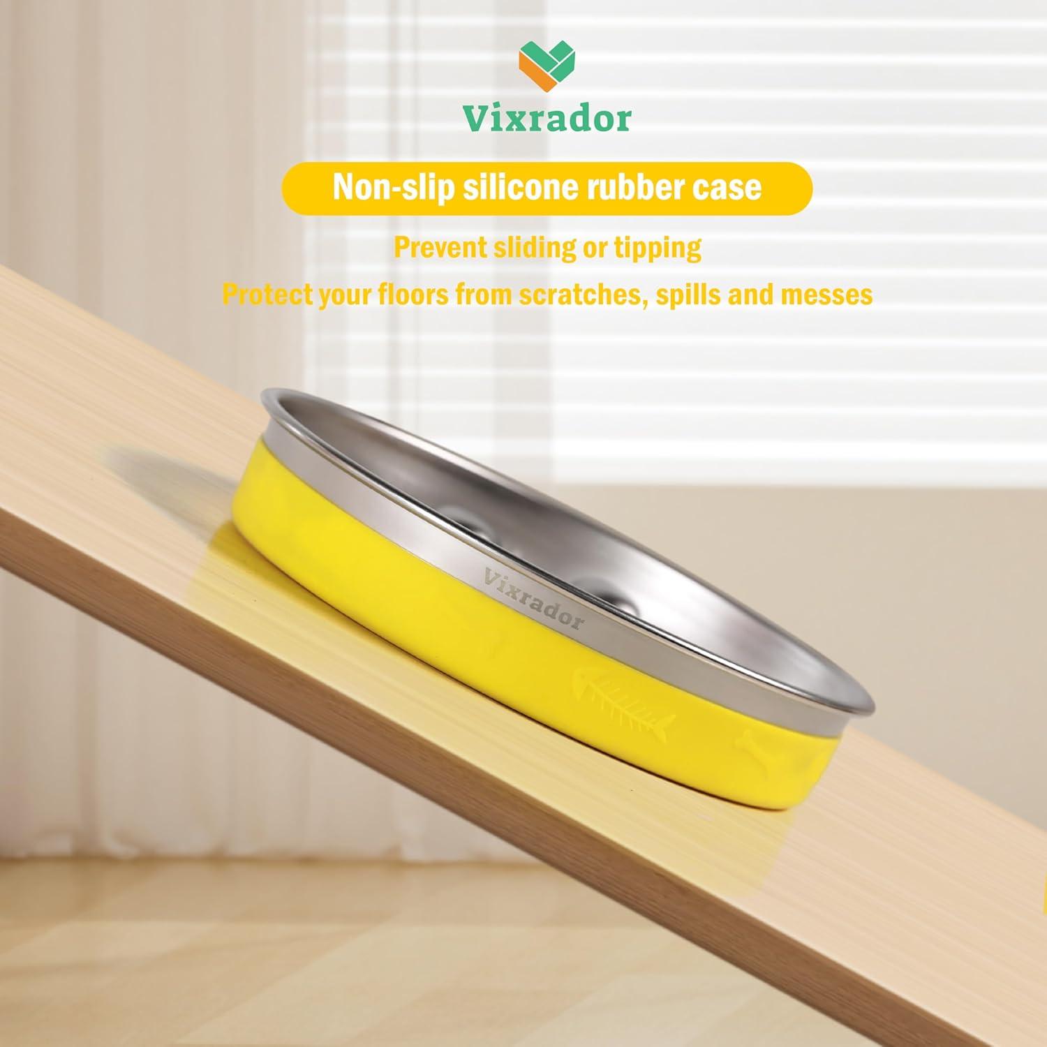 Cuenco de Alimentación Lenta Vixrador Amarillo 2 Tazas Acero Inoxidable