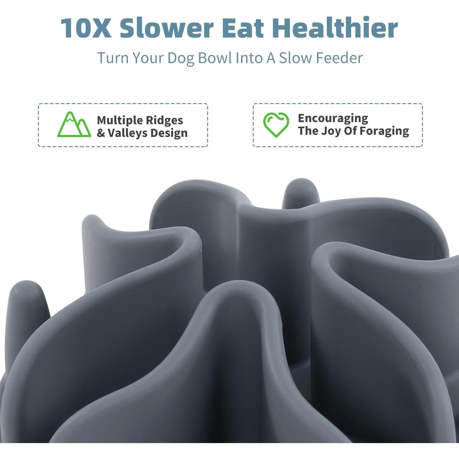 Inserto Comedero Lento Jaoul para Perros Pequeños 10 cm Gris