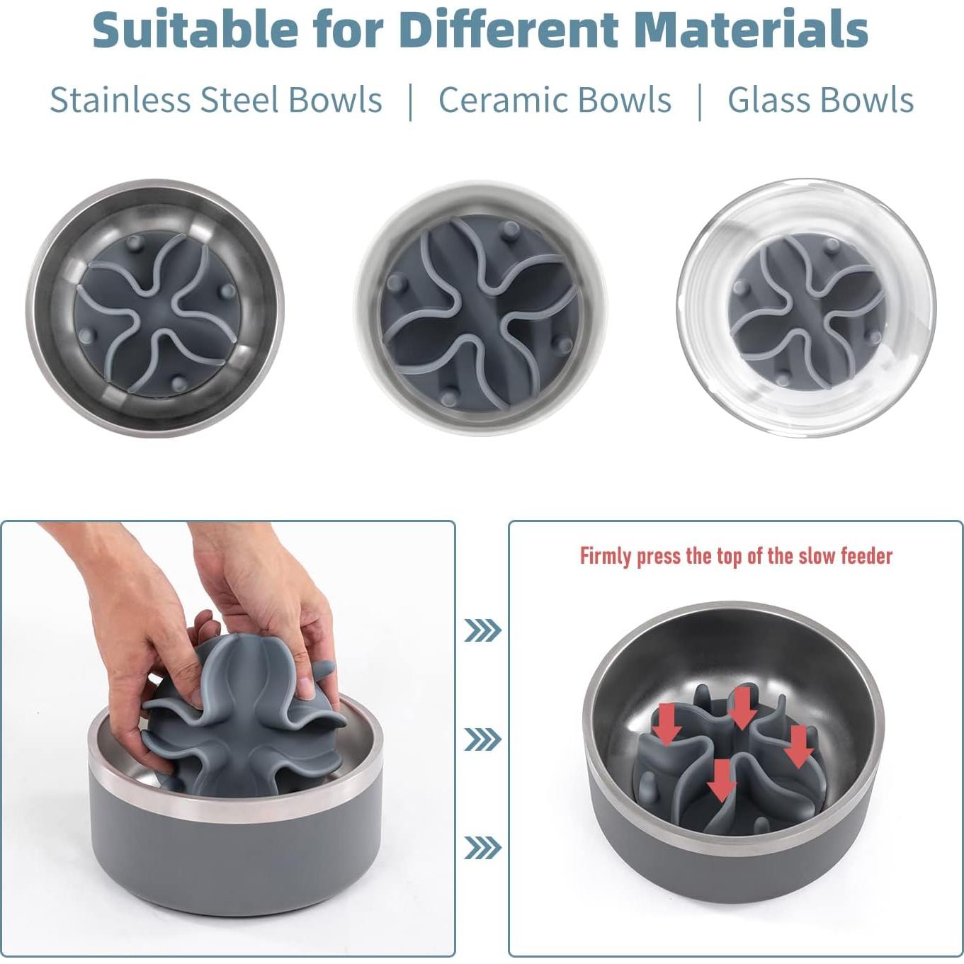 Inserto Comedero Lento Jaoul para Perros Pequeños 10 cm Gris