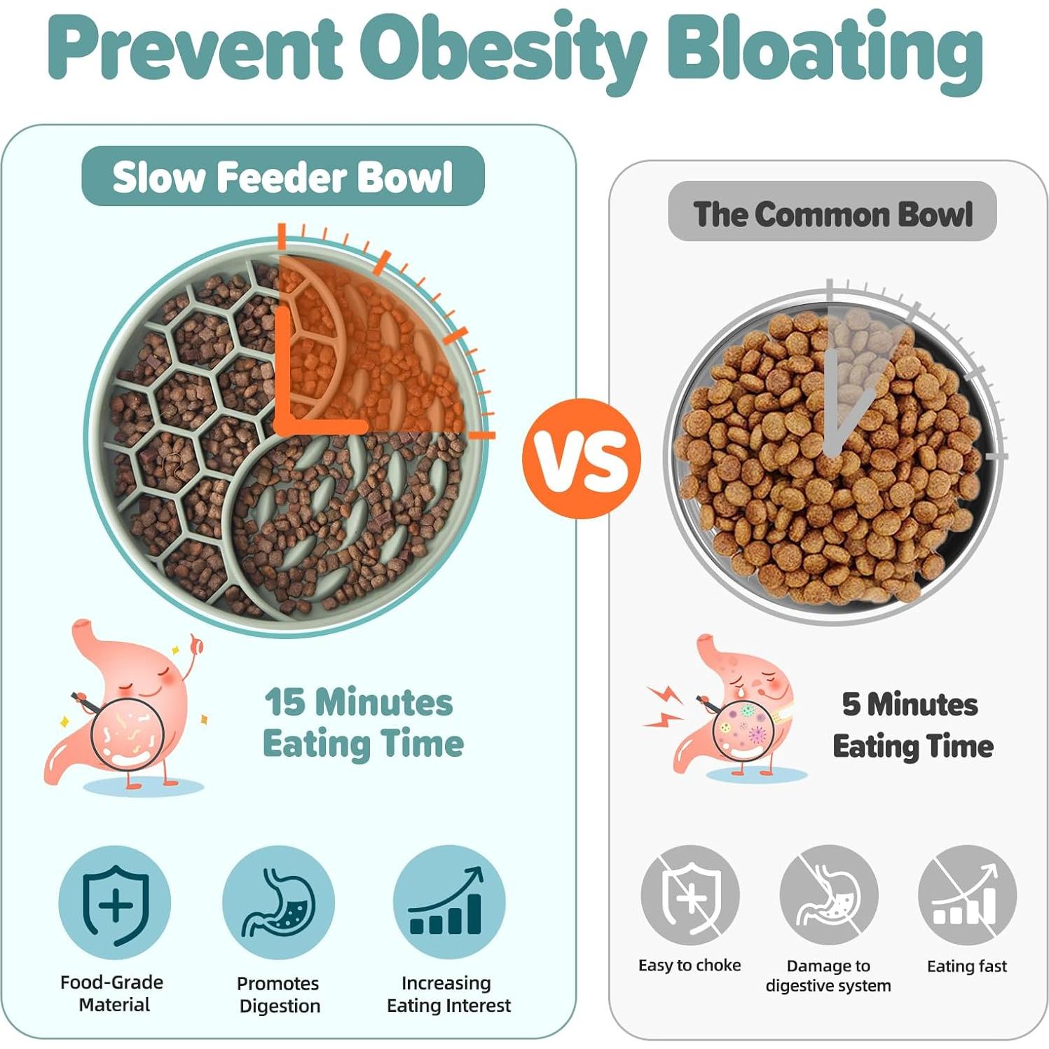 Cuenco de Alimentación Lenta para Perros ZOURYNUA Verde 19cm